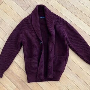 Kent Want - Medium Burgundy 100% Wool Shawl Neck Cardigan